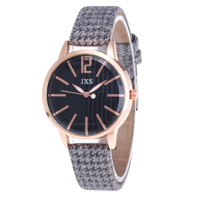 Leather Analog Quartz Wrist Watch Clock